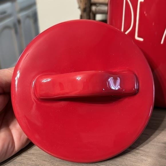 NWT RAE DUNN TALL BE MINE CERAMIC RED CANISTER - Picture 10 of 13